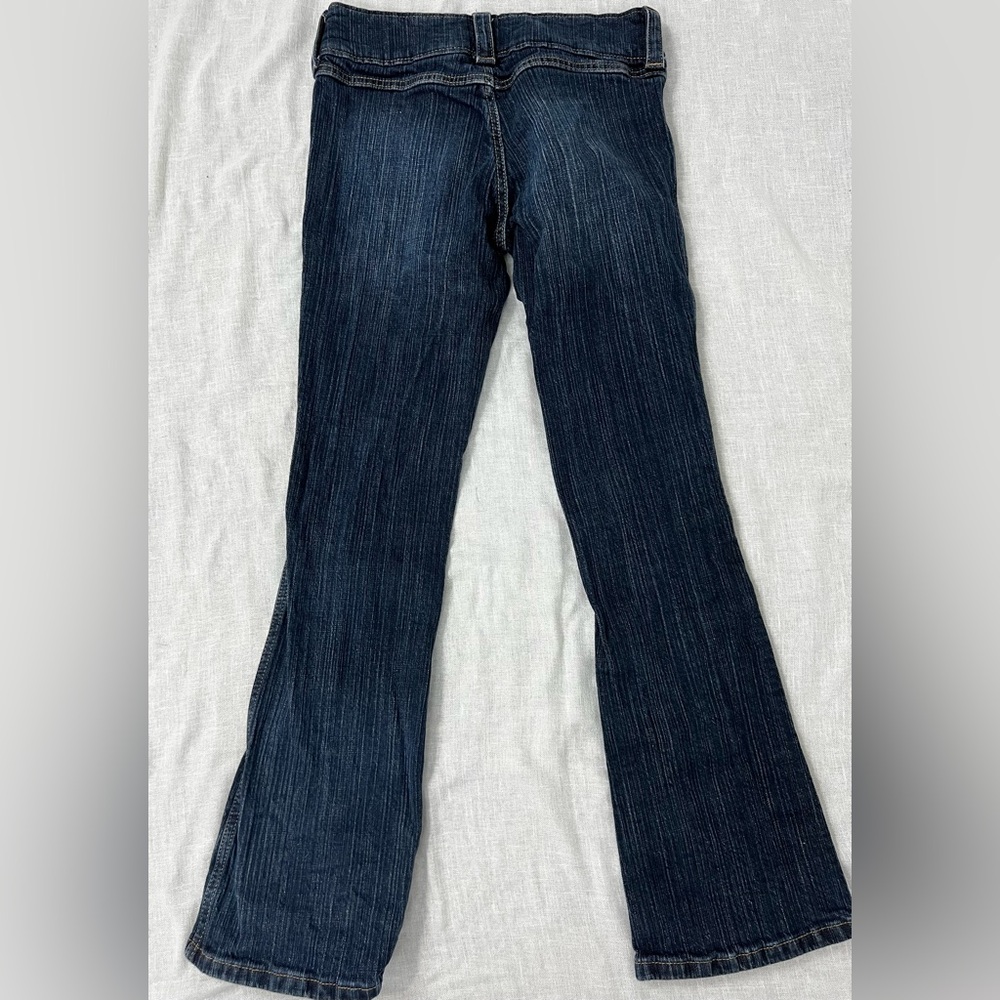 H&M Bootcut Leg Low Jeans Dark Denim Blue Wash Adjustable Waist Girls Size 10 #3 - Picture 10 of 10